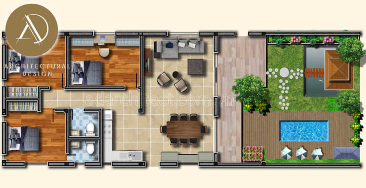 cách bố trí các phòng trong nhà 2 tầng cho nhà phố cấp 4 hiện đại 