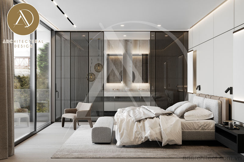 thiết kế phòng ngủ đẹp sang trọng cho biệt thự vườn 3 tầng 