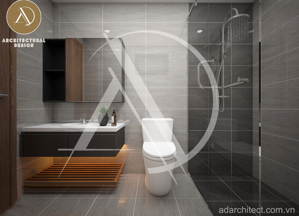 thiết kế phòng tắm đơn giản mà đẹp cho nhà phố hiện đại 2 tầng 