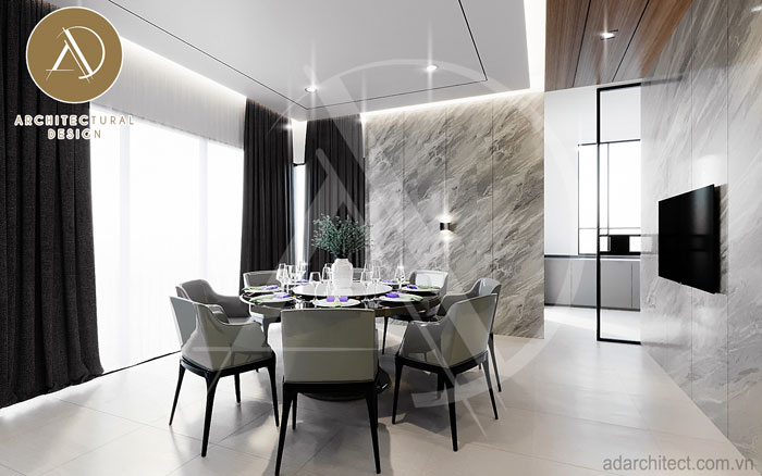  thiết kế nội thất phòng ăn đẹp cao cấp cho nhà 4 tầng hiện đại