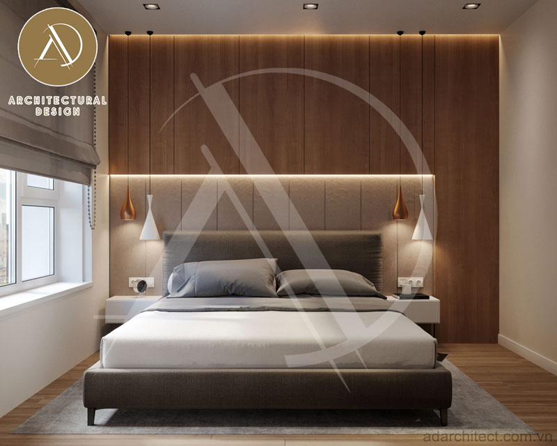 thiết kế phòng ngủ đơn giản cho nhà phố 4 tầng tphcm