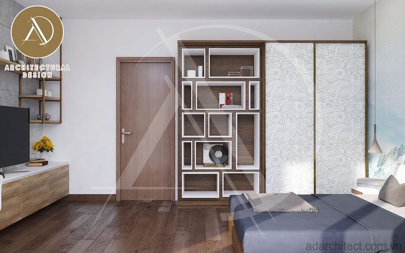 nhà 2 tầng :nội thất phòng ngủ hiện đại, đơn giản 