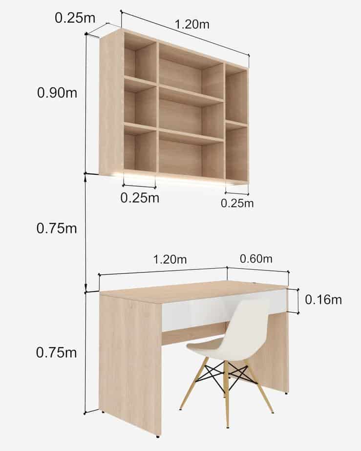 bàn học gỗ và nội thất phòng ngủ hiện đại