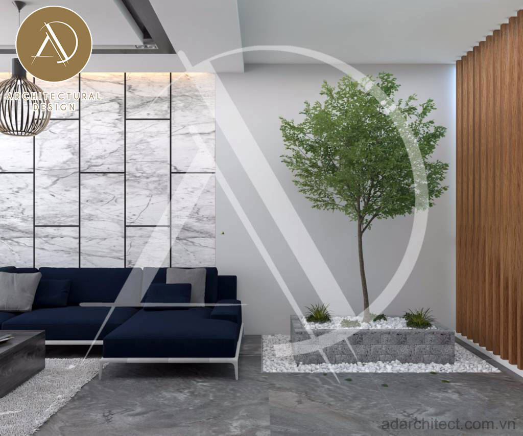 Thiết kế nội thất phòng khách cho mẫu nhà 3 tầng hiện đại