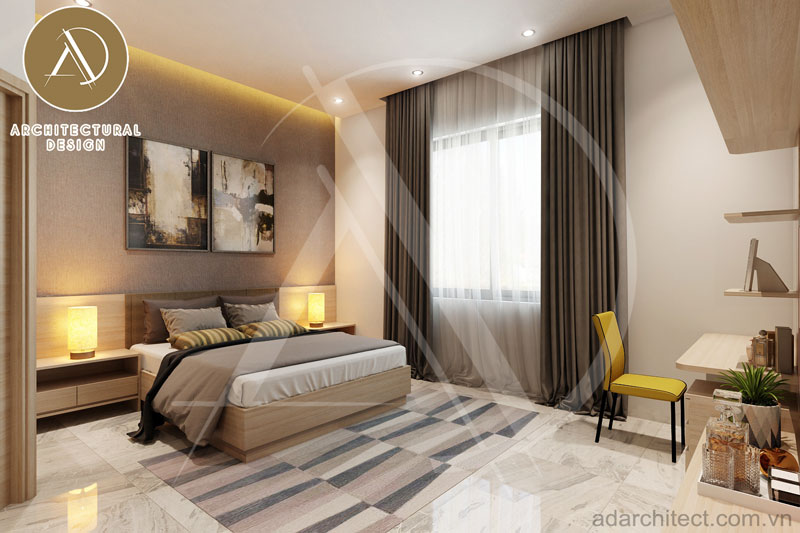 nội thất phòng ngủ đơn giản cho nhà 4 tầng 2020