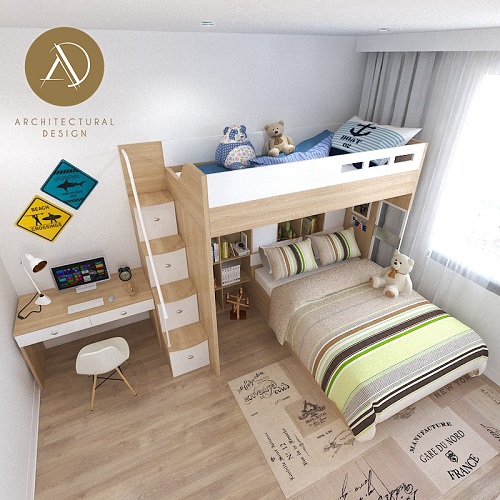 nội thất phòng ngủ giá rẻ: Bố trí phòng ngủ nhỏ với phong cách năng động cùng bộ sản phẩm nội thất thông minh của ADA