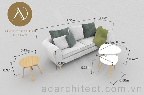 Nội thất căn hộ giá rẻ: Combo bộ sofa phòng khách kết hợp với bàn cafe ALMA  hiện đại & tinh tế