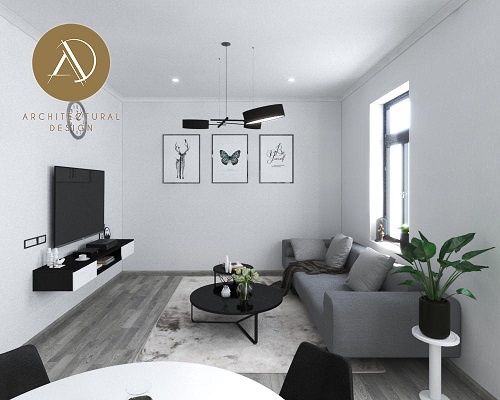 Phương án trang trí, sắp xếp phòng khách với tông màu trắng đen cực phong cách cho nội thất chung cư cao cấp