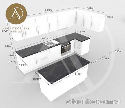 phối cảnh 3D nội thất phòng bếp tại ADA
