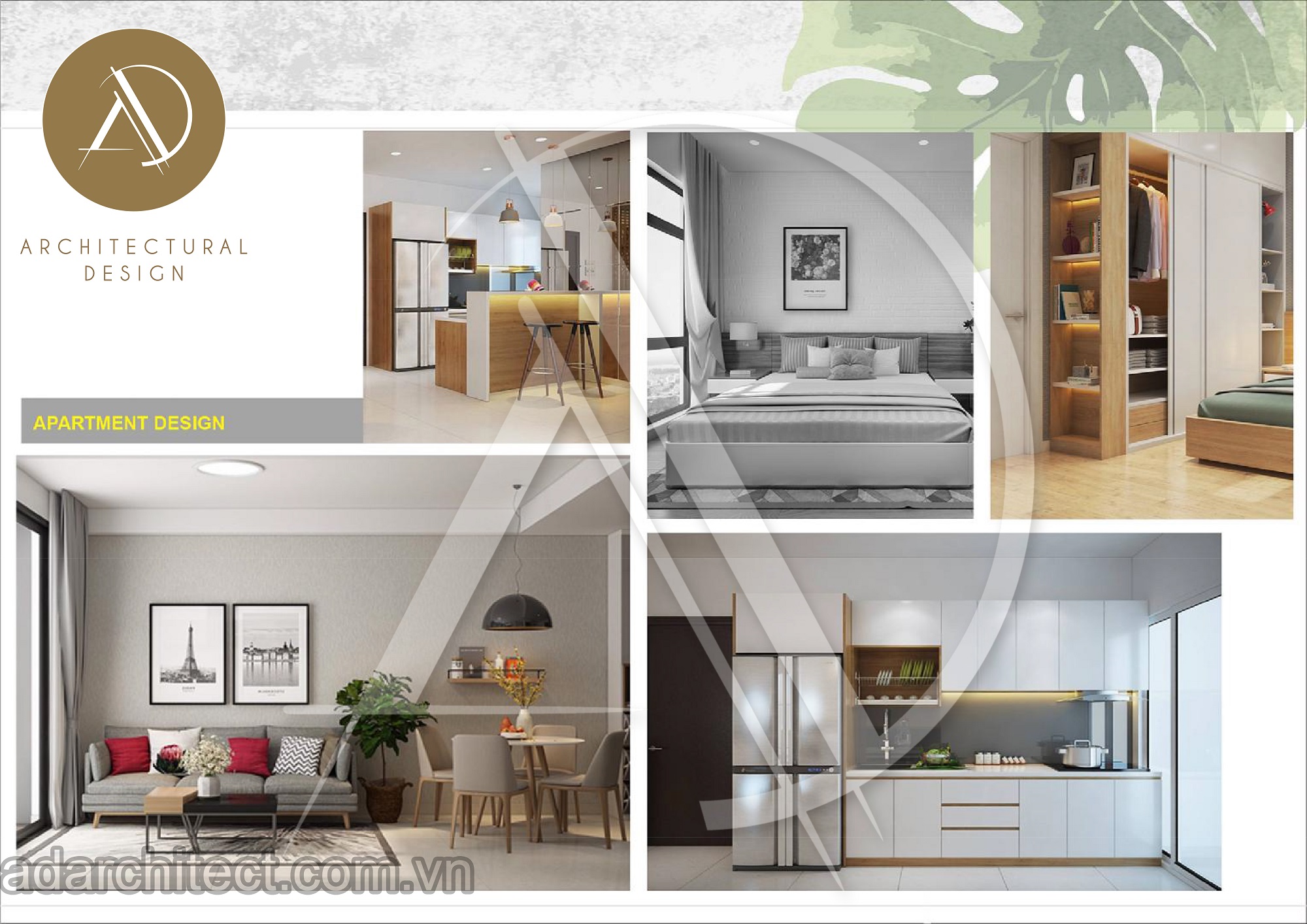 Thiết kế nội thất chung cư 2 phòng ngủ cao cấp theo phong cách hiện đại