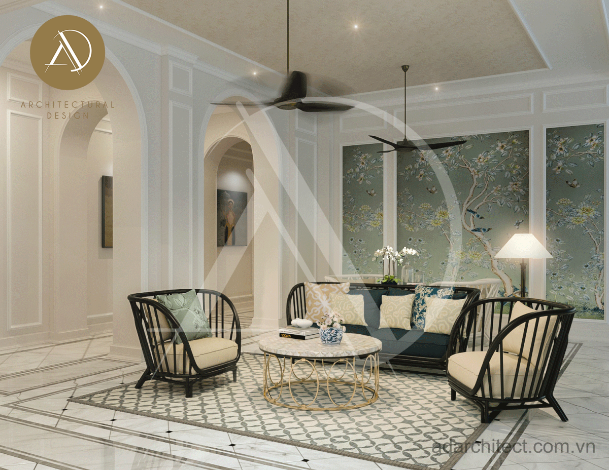 thiết kế nội thất spa tối giản với lối thiết kế tinh tế đậm màu sắc Việt