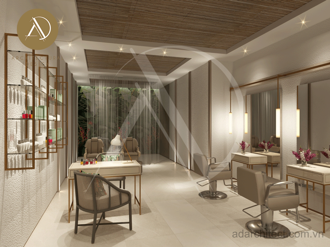 thiết kế  nội thất spa hiện đại kết hợp truyền thống 
