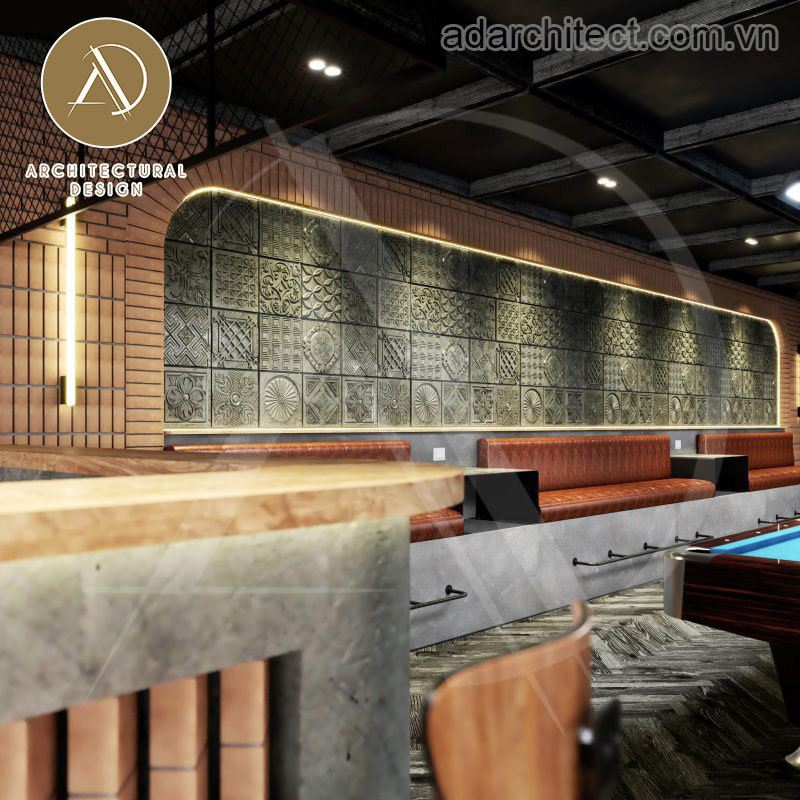 Thiết kế quán bida đẹp: Phong cách thiết kế ấn tượng mang đến vẻ đẹp đương đại xuyên suốt không gian billiards club 