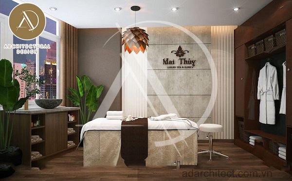 thiết kế nội thất spa massage nhỏ đẹp sang trọng