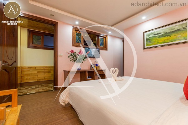 bố trí phòng ngủ tân cổ điển đơn giản cho khách sạn