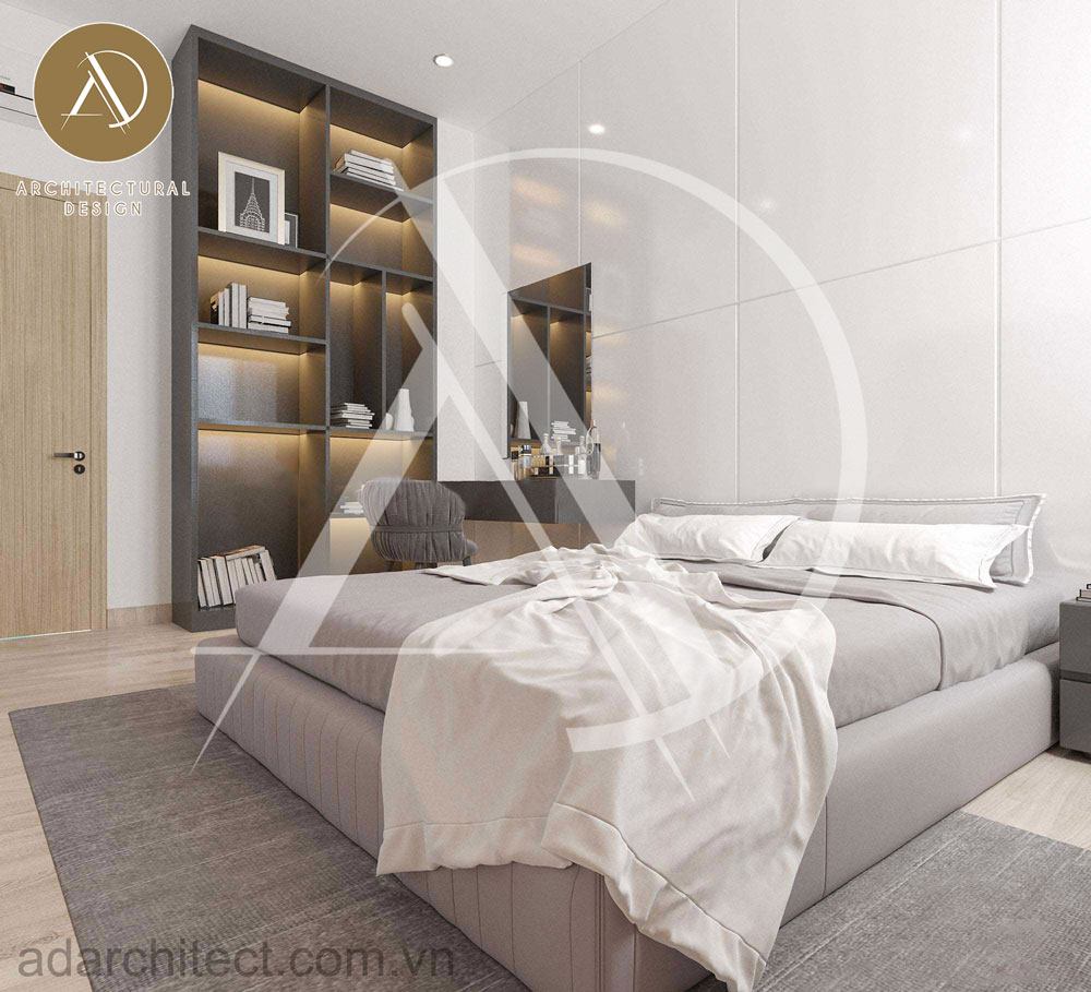 Không gian phòng ngủ đơn giản cho nhà 4 tầng đẹp