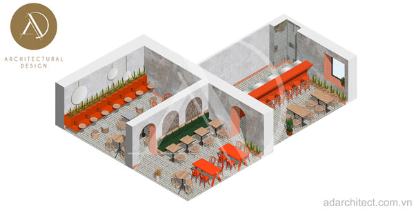 không gian nội thất nhà hàng