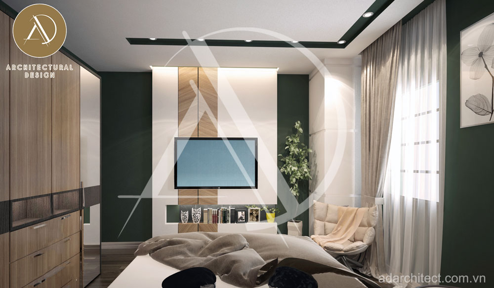 Thiết kế nội thất phòng ngủ cho mẫu nhà 3 tầng đẹp