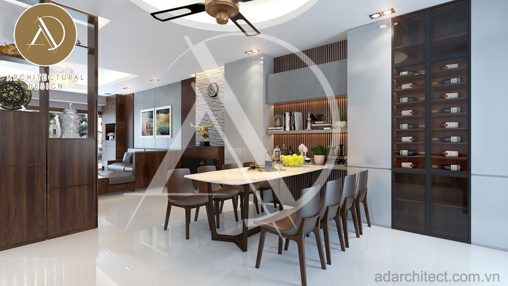 Thiết kế nội thất phòng bếp cho mẫu nhà 3 tầng đẹp hiện đại