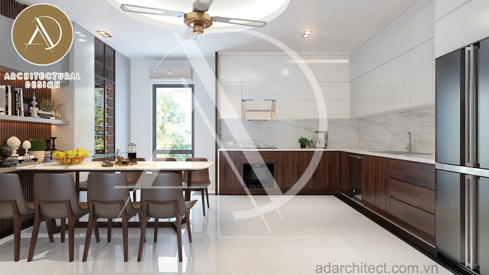 Thiết kế nội thất phòng bếp đẹp và hiện đại cho mẫu nhà 3 tầng đẹp