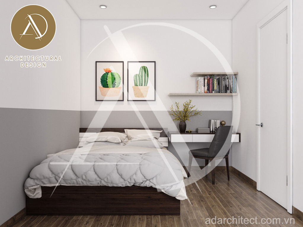 Thiết kế nội thất phòng ngủ đơn giản hiện đại cho nhà ống 3 tầng