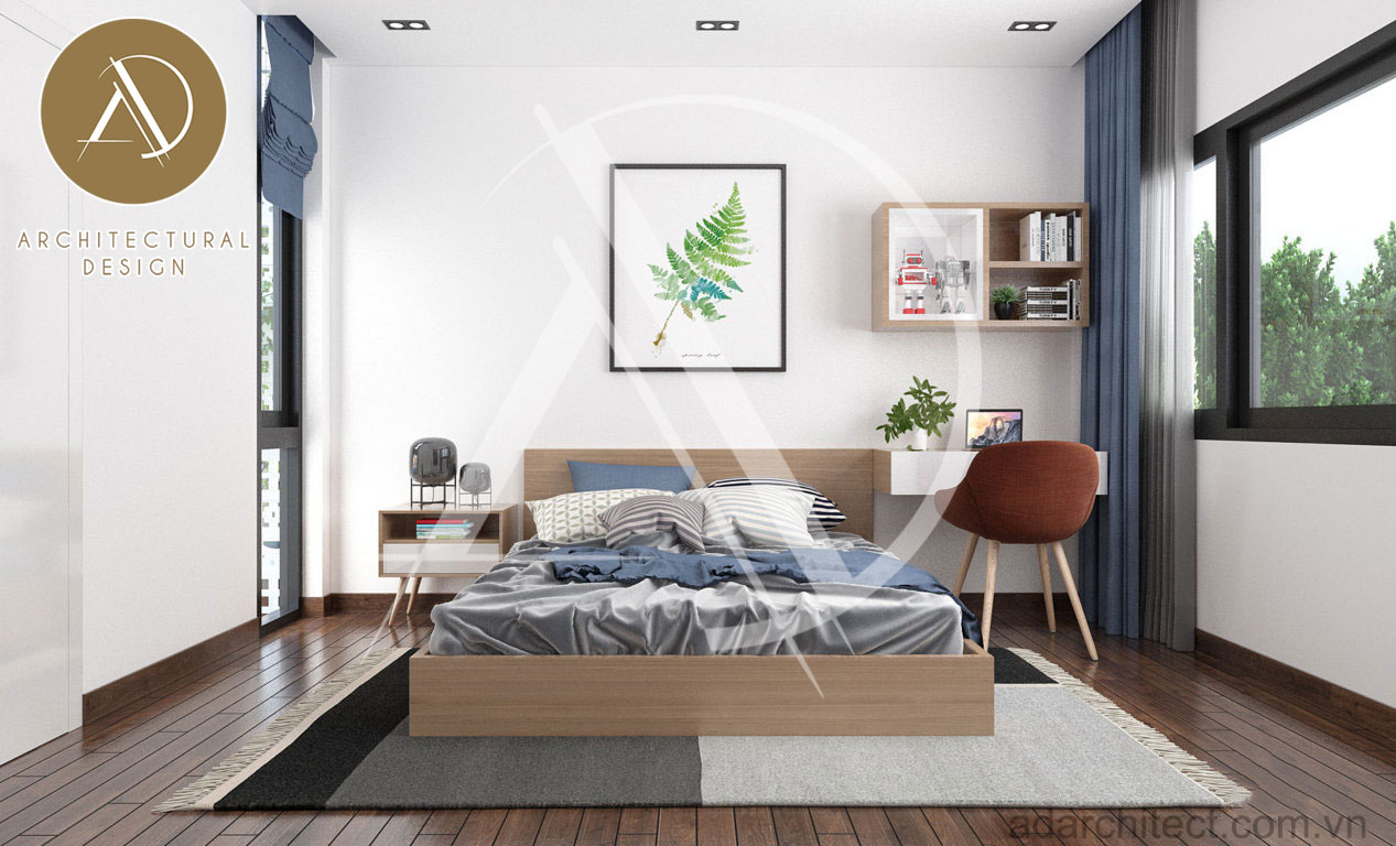 thiết kế nội thất phòng ngủ đơn giản giá rẻ cho nhà phố hiện đại