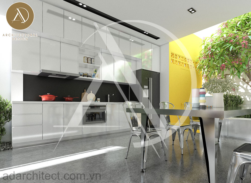  thiết kế mẫu nhà bếp đẹp đơn giản cho nhà 3 tầng 
