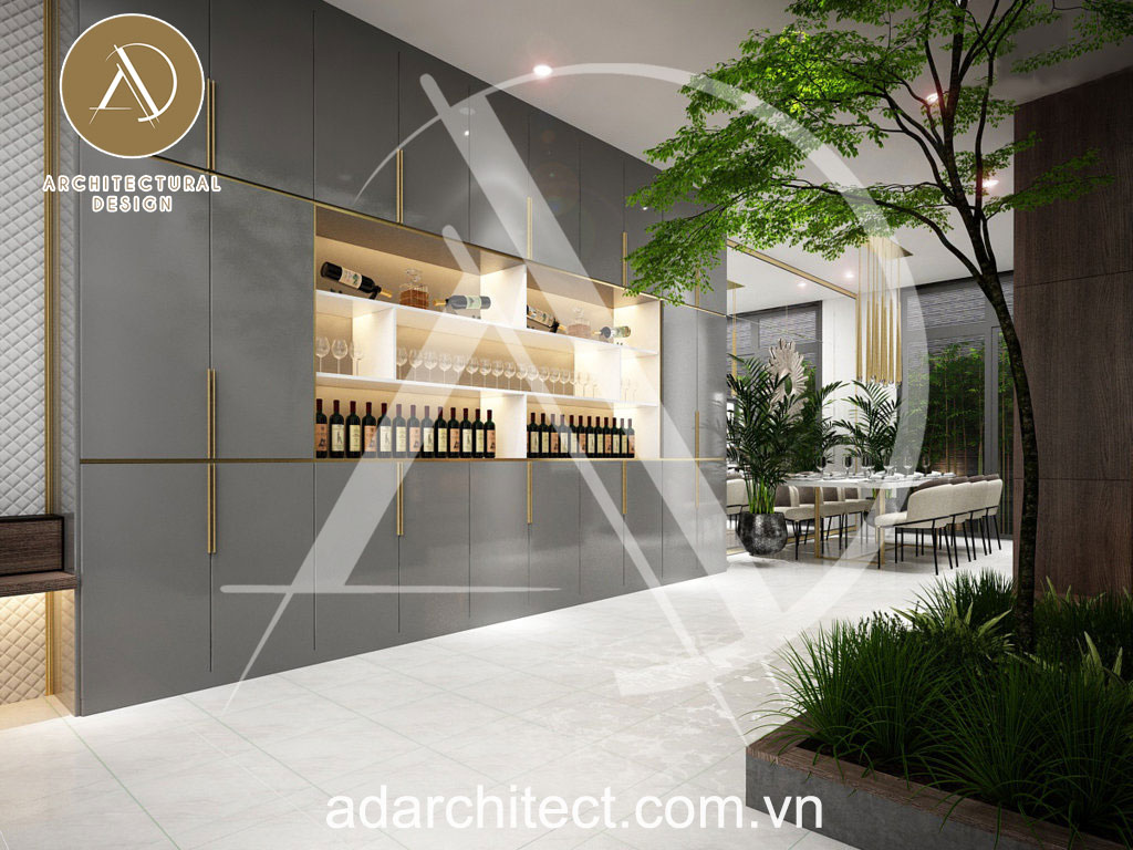 Thiết kế nội thất tủ rượu sang trọng cho nhà phố 3 hiện đại