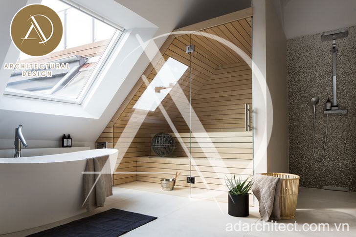 phòng xông hơi gia đình: Thiết kế không gian xông hơi độc đáo phù hợp với cấu trúc không gian phòng tắm