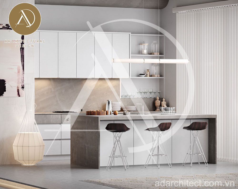 thiết kế bếp đẹp: Màu trắng luôn là lựa chọn hoàn hảo cho những không gian nhỏ nhắn & xinh xắn