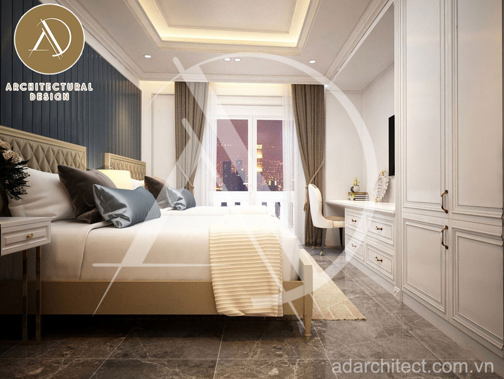 mẫu nhà 3 tầng đẹp: Không gian nội thất phòng ngủ