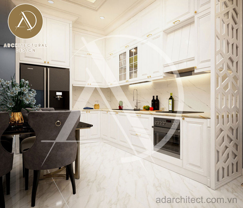 mẫu nhà 3 tầng đẹp: Không gian nội thất bếp