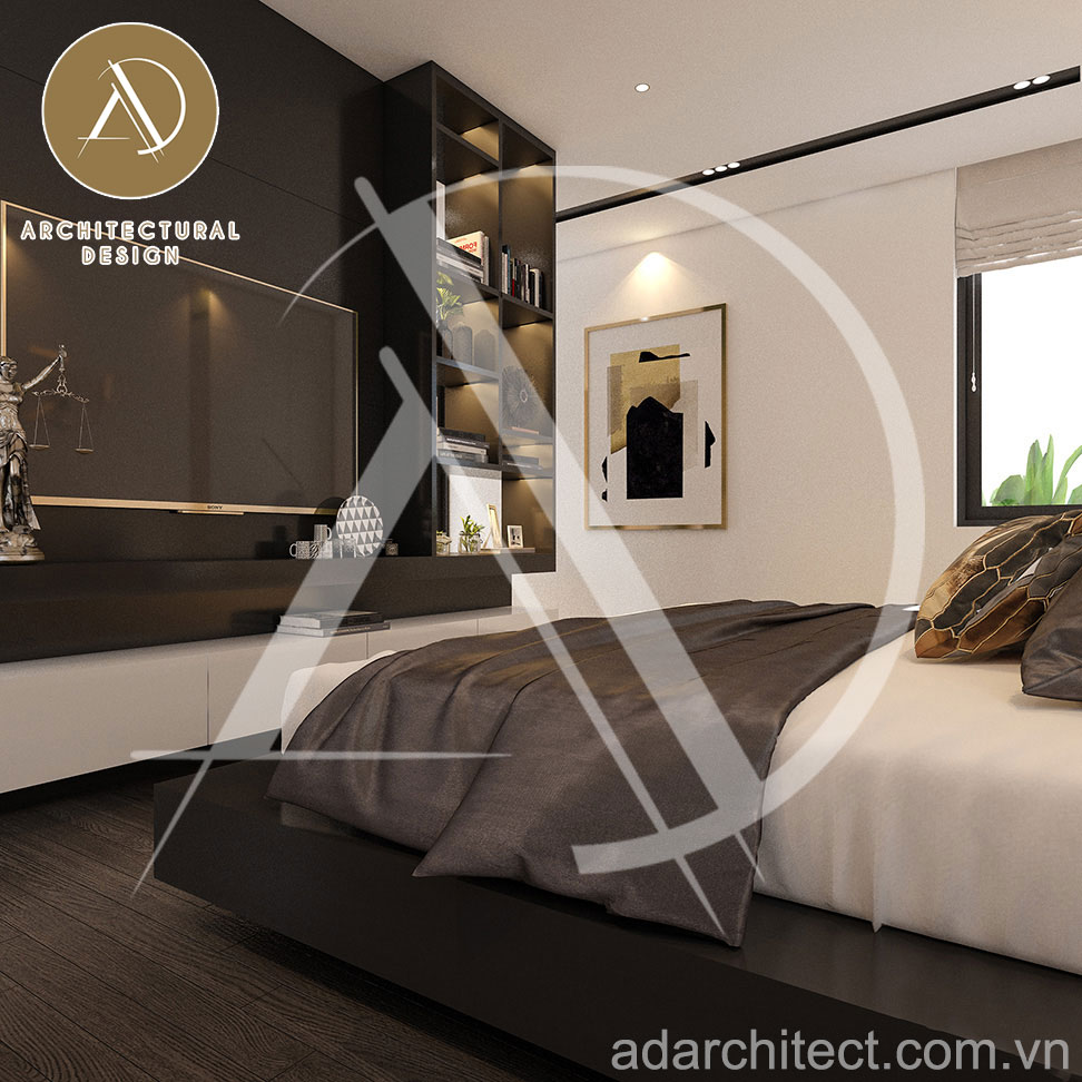 thiết kế nội thất phòng ngủ sáng tạo mang phong cách hiện đại cho nhà 3 tầng