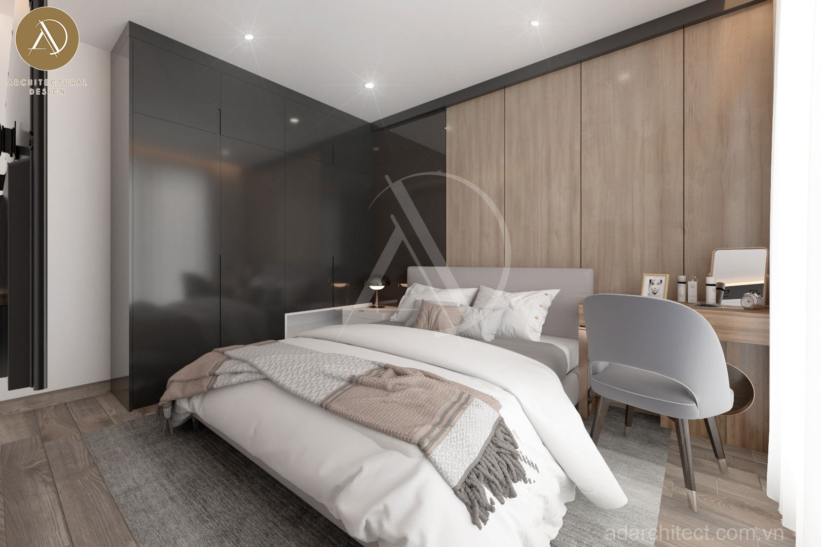 thiết kế phòng ngủ đơn giản mà đẹp cho nhà phố 
