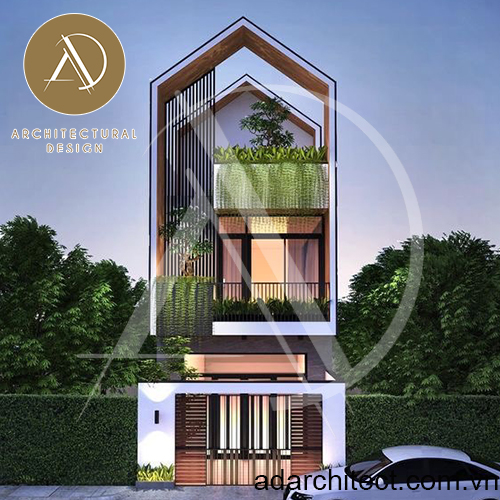 Tư vấn thiết kế mẫu nhà phố 3 tầng mặt tiền 5m chiều sâu 21m NP118119 -  Kiến trúc Angcovat