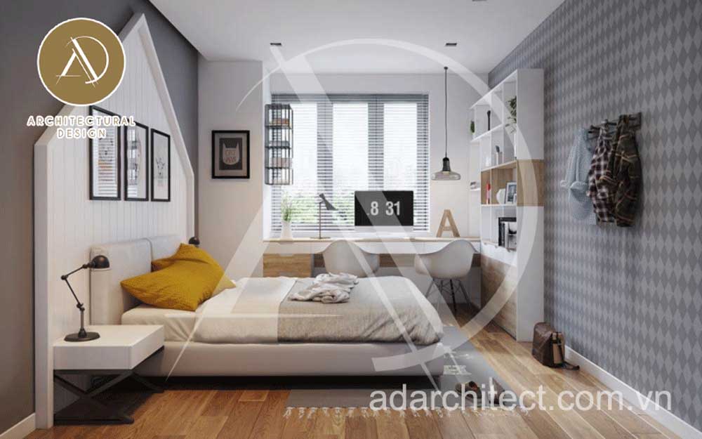 thiết kế phòng ngủ nhỏ đẹp cho nhà phố 3 tầng hiện đại