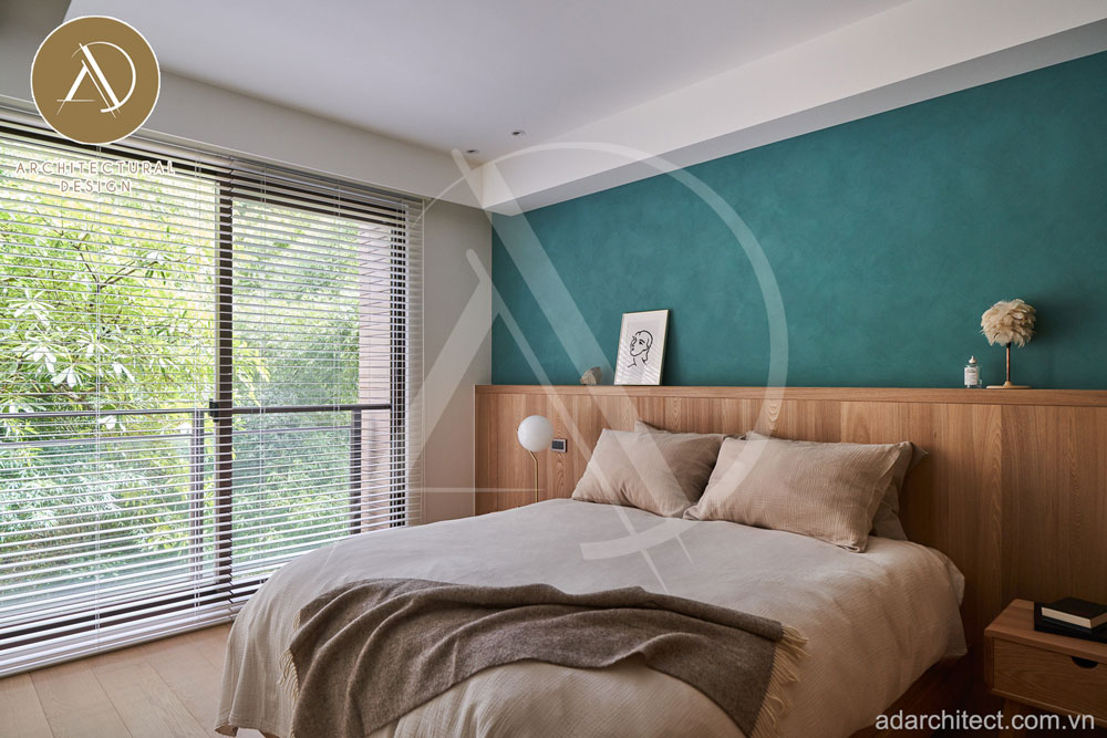 thiết kế phòng ngủ đẹp sang trọng cho nhà ống 3 tầng hiện đại 