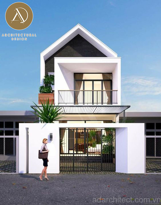 Thiết kế mẫu nhà phố 2 tầng 4x10m 2 phòng ngủ hiện đại tại Văn Giang  NDNP2T31 - Thiết kế Thi công Nhà đẹp