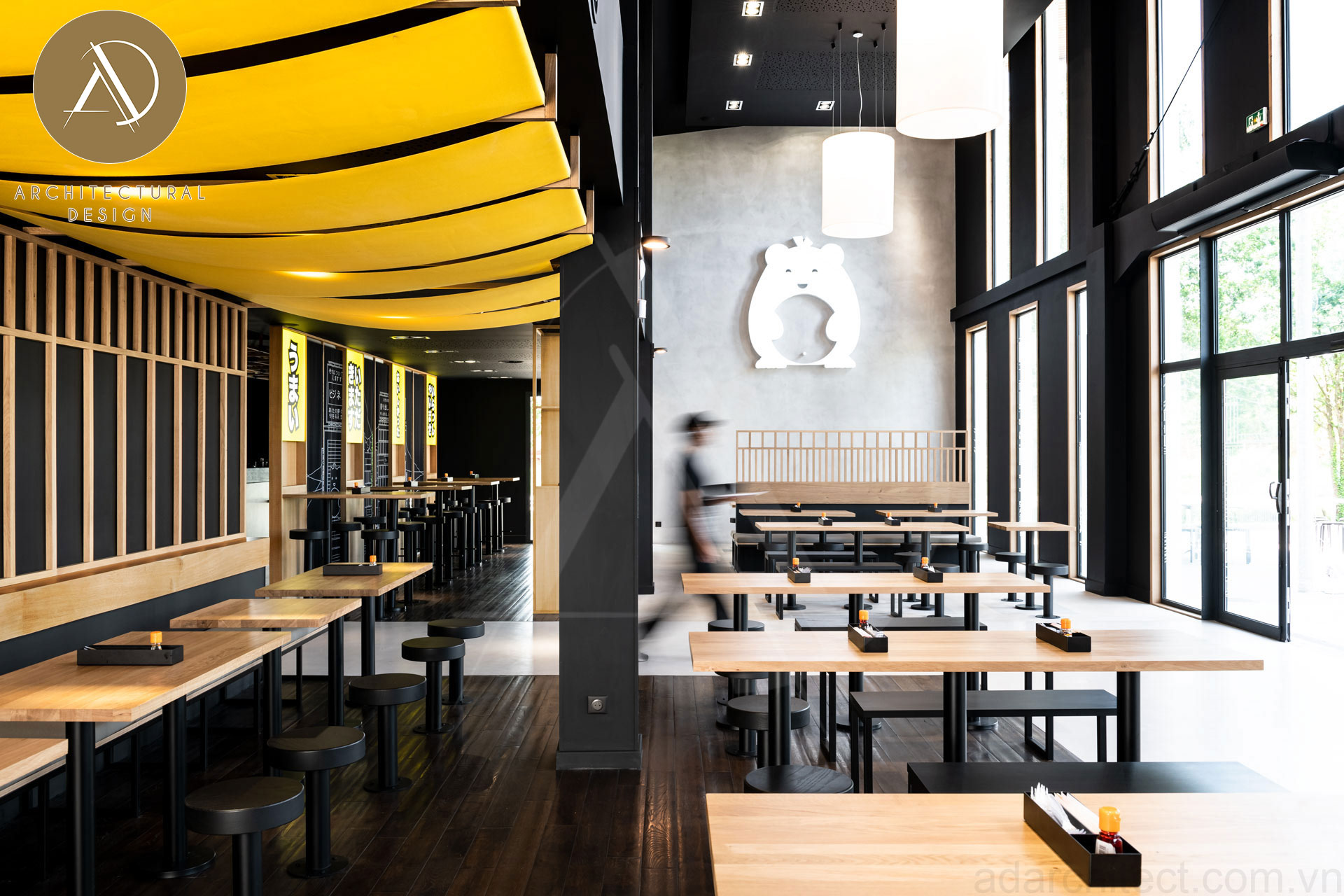 thiết kế quán ăn: quán ăn đẹp rộng rãi thoáng mát