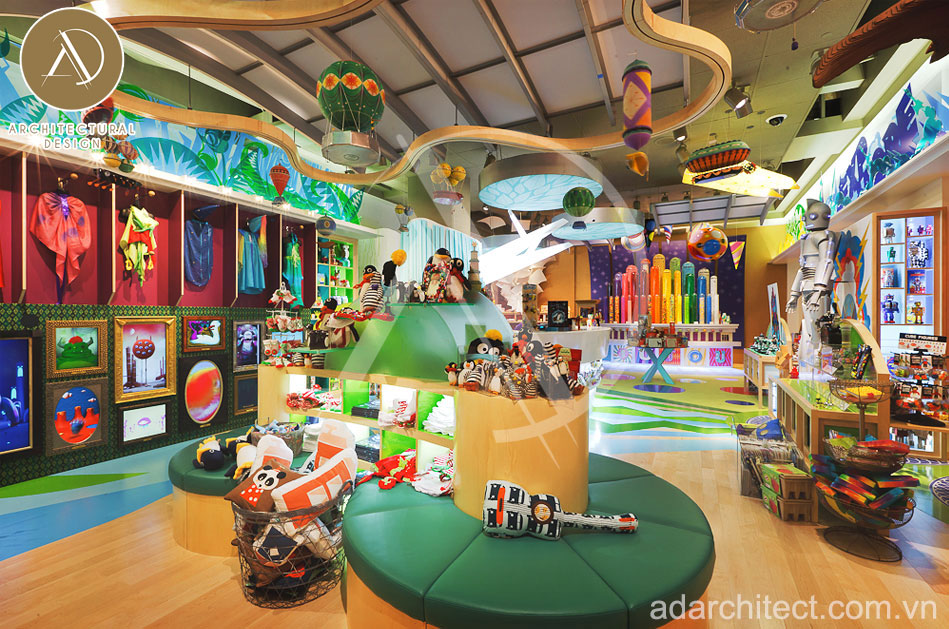 Thiết kế cửa hàng đồ chơi tràn ngập sắc màu cổ tích
