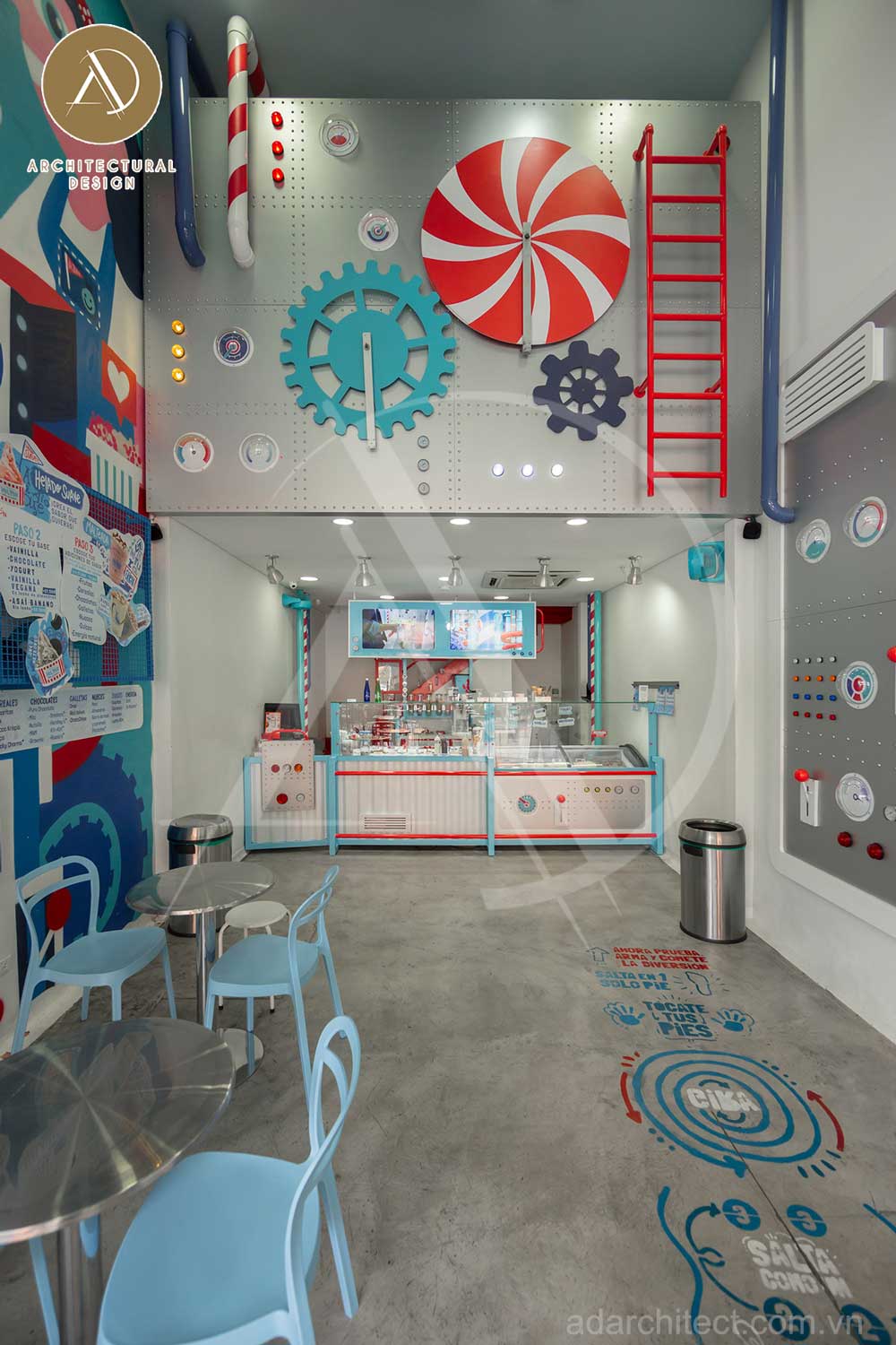 thiết kế quán kem tự chọn: trang trí tiệm kem phong cách dễ thương, thu hút nhiều khách hàng trẻ