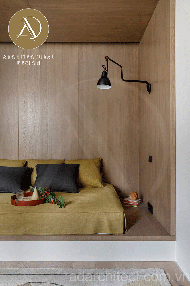 phòng ngủ nhỏ gọn cho nhà đẹp 2 tầng chất liệu gỗ cao cấp, nội thất nhỏ gọn