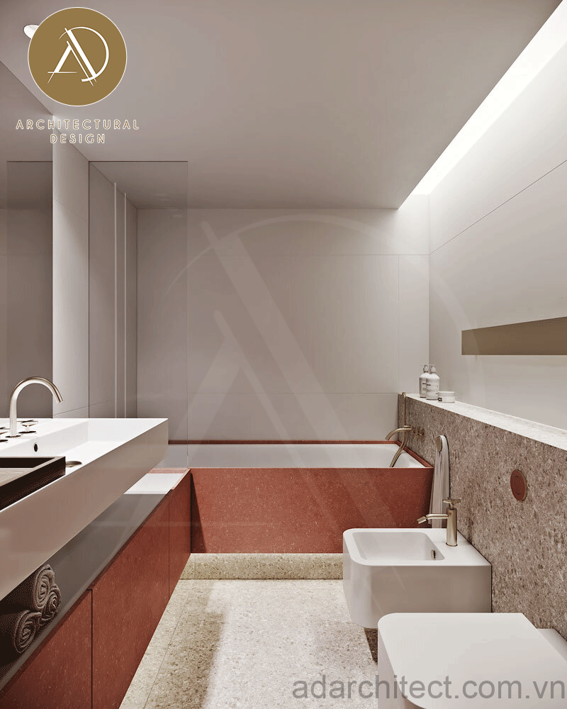 thiết kế mẫu nhà tắm đơn giản, bố trí kính cường lực chất lượng cho nhà 2 tầng hiện đại
