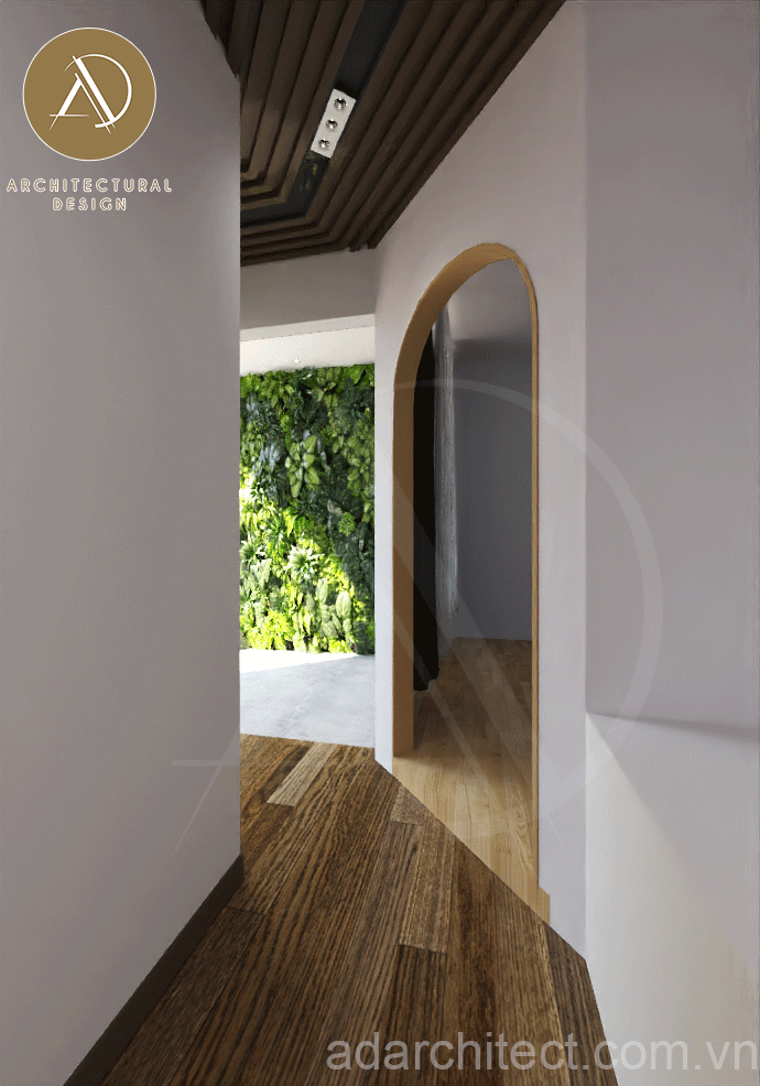 lam gỗ trang trí cho lối đi hiện đại, mang tính nghệ thuật cho thiết kế nội thất biệt thự