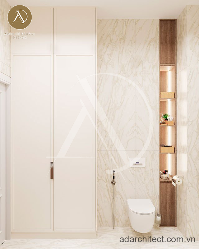 thiết kế nhà ống 2 tầng 5x15m: nhà vệ sinh nhà tắm đẹp