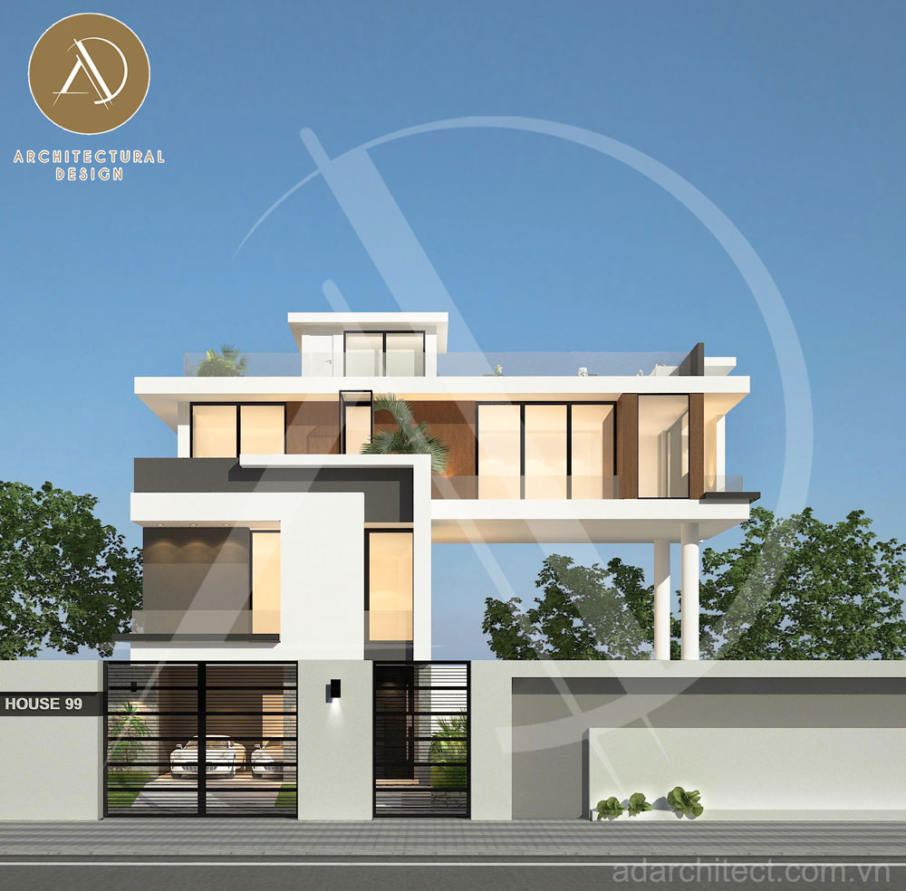 Công ty thiết kế kiến trúc: villa đầy đủ công năng, đẹp hiện đại
