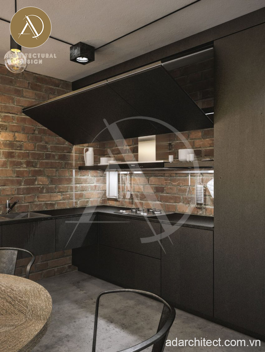 Thiết kế nội thất nhà phố đẹp: Phong cách đơn giản với mẫu tủ bếp L