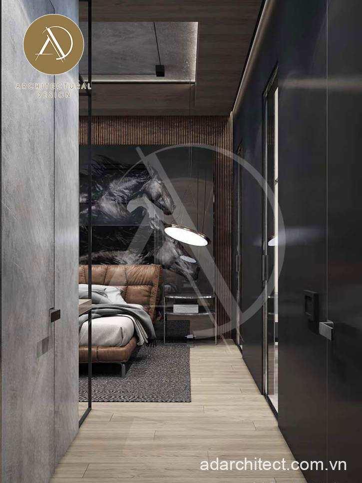 Công ty ADA thiết kế nội thất phòng ngủ cao cấp cho mặt tiền nhà mái bằng đẹp