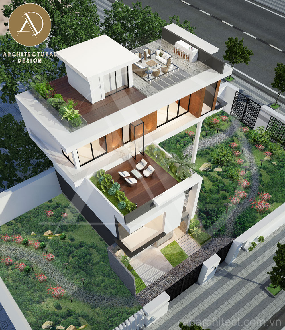 Công ty thiết kế kiến trúc: thiết kế mặt tiền villa đẹp, sang trọng