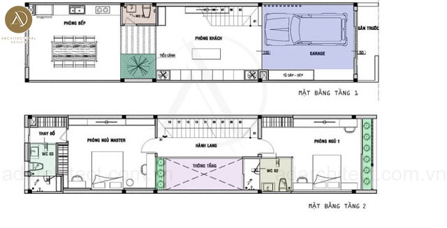 nhà ống 2 tầng mặt tiền 4m: nhà ống 2 tầng mái bằng có mặt bằng tiện nghi